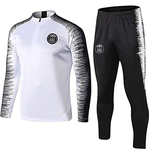 WDDWYHLL Paris Fußball Trainingsanzug, Fußballclub Herren Langarm-Sportbekleidung Atmungsaktives Sporttraining Fitness Laufanzug Trainingsanzug Jogginganzug Anzug Jungen (Streifen, S)