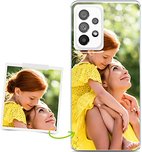 Coverpersonalizzate.it - Personalisierte Handyhülle kompatibel für Samsung A53 5G mit deinem Foto oder Text - Transparente TPU-Schutzhülle