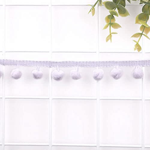 5 Yards 12mm Pompons Borte zum Basteln,Dekoband Mit Bommeln Bälle Pom Poms Fransenborte Zierband Dekoborte Nähzubehör für DIY Basteln Apparel Kleidung,Kostüme,Nähen,Dekoration,Helles Lila