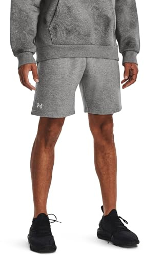 Under Armour Men's Standard Rival Fleece Shorts, (025) Castlerock Light Heather / / White, XX-Large Tall