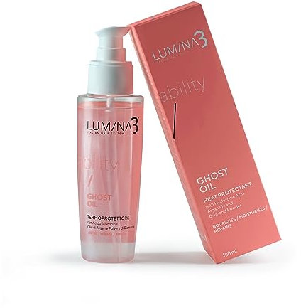 Ghost Oil | Termoprotettore Ristrutturante Districante per Capelli Ricci, Crespi e Danneggiati, con Acido Ialuronico, Olio di Argan e Polvere Di Diamante. Siero Trattamento Professionale -100 ml