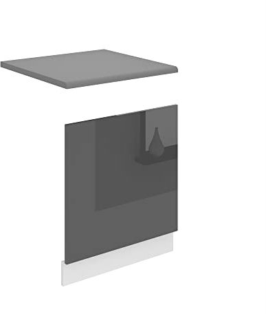 Belini - Pannello frontale per lavastoviglie PO, 60 cm di larghezza, pannello frontale per lavastoviglie senza maniglia, colore: Argento lucido