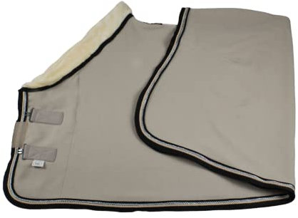 WAGNER Fleece Abschwitzdecke mit Fellkragen (Sand, 155)