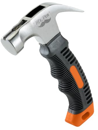Mr. Pen- Claw Hammer, 8oz, Orange, Magnetic | Small Claw Nail Hammer for Women for Camping, Wood Working, House Repairs, Claw, Stubby, Tack