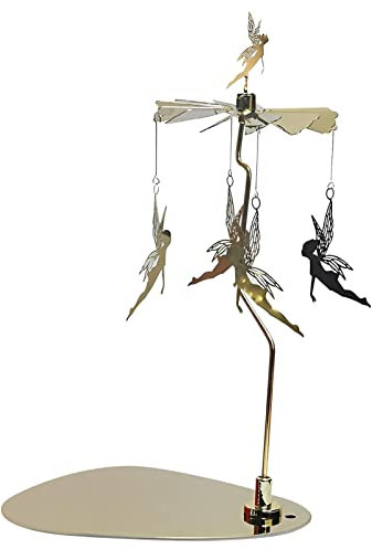 PW TOOLS Karussell-Kerzenspinner, Karussell-Kerzenhalter Fee, drehbarer Kerzenhalter mit Tablett, Metall-Teelichthalter, Aromatherapie-Kerzenhalter, Heimdekoration