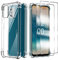 Cover Compatibile per Nokia G22 con 2 Pellicola Vetro Temperato, Morbido Silicone ed Antiurto Protettivo Bumper TPU Gel Smartphone Custodia Case - Trasparente