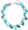 FULU AUTUMN Kristall Perlenkette Boho Muschelkette Damen Statement Bunte Mehrreihige Halskette Modeschmuck Geschenke für Fraue(Turquoise)
