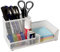 EasyPAG Metall Schreibtisch Organizer Stiftehalter Stiftköcher Utensilienschalen Büro Organisation Zubehör Ablage,Weiß