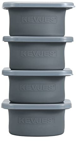 KEVJES PLUS 1000 ml Pizzateig Proofing Boxen für DIY Artisan Pizza, lebensmittelechtes Silikon, stapelbare Behälter mit Deckel, stabiler, verstärkter Stahl, Gefrierschrank, Kühlschrank, Spülmaschine