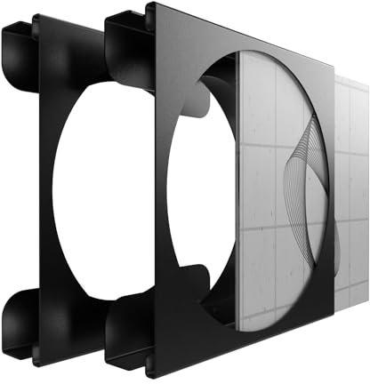 FLATE Étagère pour Disques Vinyles 12 Pouces en Noir (Fixation Murale LP avec Fente d'Insertion)