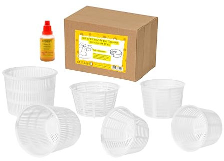 AlcoFermBrew Cheese Mould Set of 25 pcs - Ricotta Cheese Moulds | Plastic Cheese Mould for Soft Cheese | Rennet