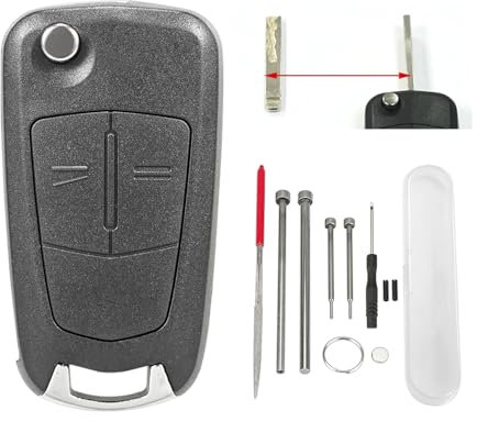2 Tasten Flip Autoschlüssel Shell mit Pin Removal Tools Nadelfeile für Vauxhall Opel Astra H Zafira Tigra Corsa Vectra Meriva Insignia Signum D
