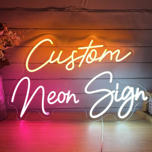 YGEQWK Custom Neon Sign, Personalized Neon Signs Dimmable Neon Light Sign Customized for Wall Decor, Bedroom, Party, Wedding, Bar Décor, Festival Gift Custom Logo