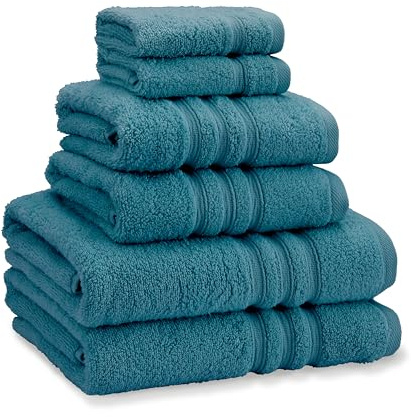 Catherine Lansfield Zero Twist Cotton 6 Piece Towel Bale Set Teal Green
