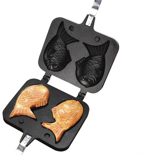 Getdoublerich 1 waflera, waffles, doble sartén con forma de pez, panqueques Taiyaki, molde doble, postre de fiesta para cocinar en casa, N5U47VZW36U8BC353K5Z7
