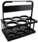 ASelected Milk Bottle Holder Foldable Plastic Drink Carrier, 6 Holes Reusable Beer Bottle Carrier, Wine Bottle Carrier With Handle, (Black)