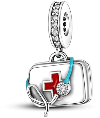 CYCUFF Sterling Silber Charms 925 für Europäische Armband & Halsketten Anhänger Perlen Schmuck Geschenk für Frauen Familie Freunde (Erste-Hilfe-Kit Charm)