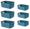 Eabdice 6 Stücks Blau Aufbewahrungsbox aus Kunststoff, Aufbewahrungskorb ohne Deckel, für Regale, Schubladen, Wäsche, Schrank, Kunststoffbox, Körbe & Behälter(Blau)
