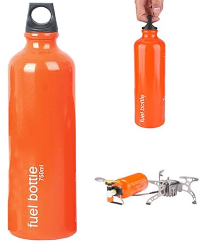 Fuel Bottle 750ML Portable Msr Fuel Bottle Aluminium Alloy Gas Bottle Thicken Fuel Oil Container Motorcycle Fuel Bottle Petrol Storage Container for Outdoor Camping Hiking, Only Bottle,Msr Fuel Bottle