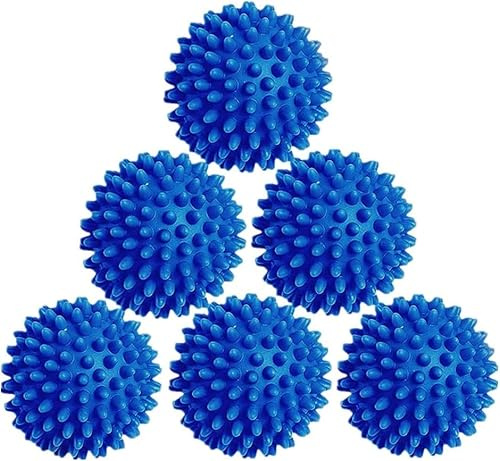 6 Stück (blau) Trockner Ball,wiederverwendbare Trocknerkugeln, Trocknerwürfel für nicht schmelzendes, weicheres Material