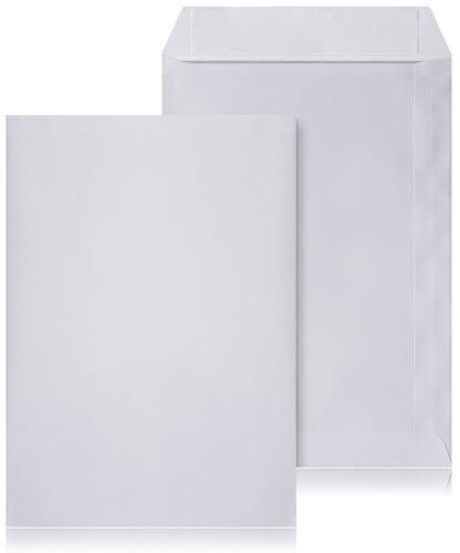 LOGIC PACK Briefumschläge ohne Fenster DIN B5 Selbstklebend Kuvert Umschläge Weiß 176 x 250 mm 80g/m² Versandtaschen B5 ohne Fenster - Große Briefhüllen (100 Stück)
