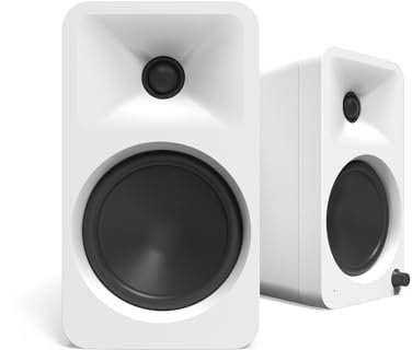 Kanto ORA4 140W Powered Reference Speakers with Bluetooth 5.0 and USB-C Input | 4” Woofers | Bi-Amplified | Reference Quality Sound | Pair | White