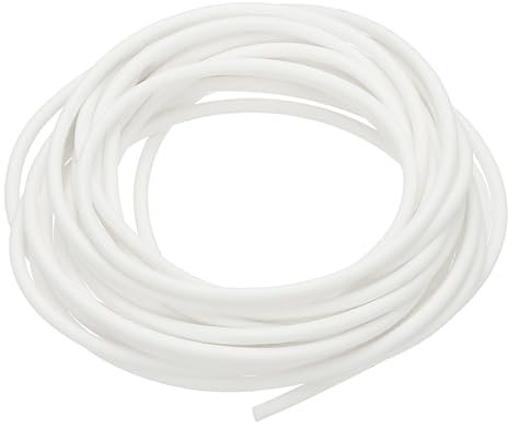 PATIKIL Silikon-Schaum-Dichtungsstreifen, 6M(19.7FT) 1mm(0.04) Rund Hochdichte Feste Schwammgummi-Wetterdichtungsschnur zur Abdichtung von Spaltenblockierungs-Isolierung, Weiß