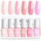 Nail Polish Set - 6PCS Pink Nail Varnish Set - Fresh Spring Macaron Color Polish - Quick Dry Nail Polish No Bake - Long Lasting Gift for Women Nail Art