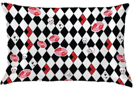 Franco Collectibles Batman Harley Quinn Beauty, seidiger Satin-Kissenbezug, wendbar, 50,8 x 76,2 cm, für Haar und Haut, (offizielles Lizenzprodukt)