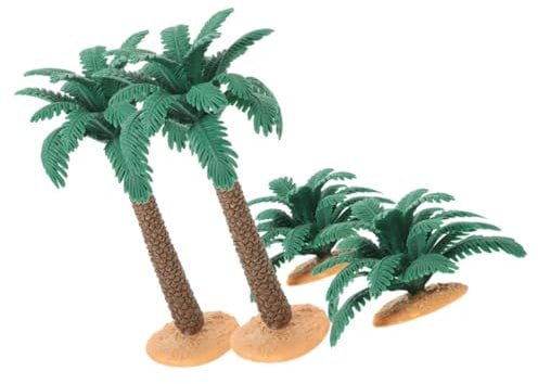 Vaguelly Künstlicher Kleiner Baum Palmen 4 Stück aus PVC für Deko