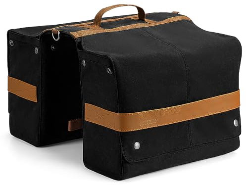 ROCKBROS Fahrrad Gepäckträgertasche Doppeltasche 27L Fahrradtasche für Gepäckträger mit Tragegriff Einfache Montage Schwarz