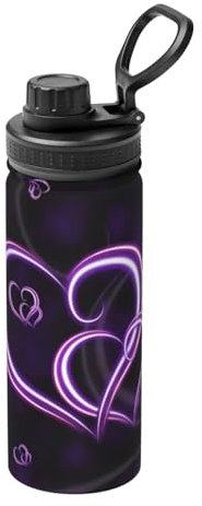 QGWDYYJQ Fashional - Borraccia termica sportiva da 510 ml, motivo: cuori viola