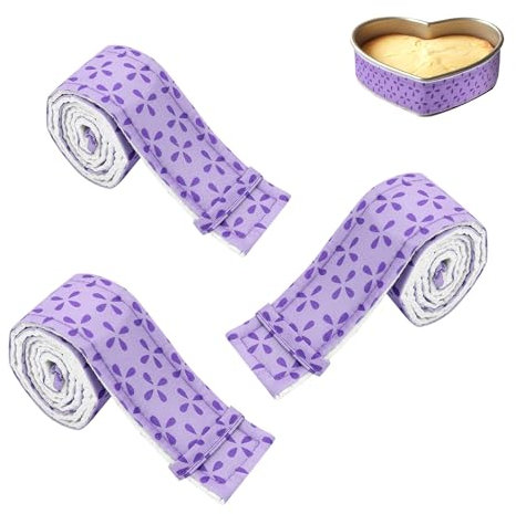 Cake Strips for Even Baking - TRACOMPAN 3 Pcs Super Absorbent Thick Cotton Cake Tin Liners | Baking Strips for Cake Pans | Reusable Cake Leveler Accessories Prevents Crowning & Clean Edges