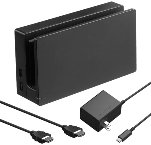 TV Dock Station for Switch, Replacement 3 in 1 Switch TV Docking Station Set with Original IC Module, AC Charger, 1080P HDMI Cable Accessories for Switch Console