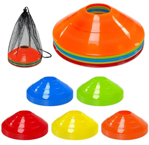 CAIXIANGYU Fussball Hütchen Set mit Tragetasche, Slalom-Kegel für Fußballtraining, Hockey, Eislauf, Koordinations- und Agilitätstraining