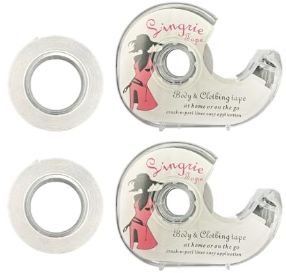 2 Piezas Fashion Tapes Cinta de Doble Cara,Cinta Adhesiva de Doble Cara Transparente, el Cuerpo Cinta de lencería, para Ropa y Cuerpo, para Vestidos, Tops y Accesorios