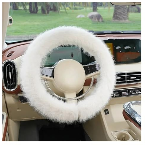Auto Lenkradbezug Lenkerbezug Für Plüsch Rosa Lenkerbezug Auto Lenkradhülle(Simple White)