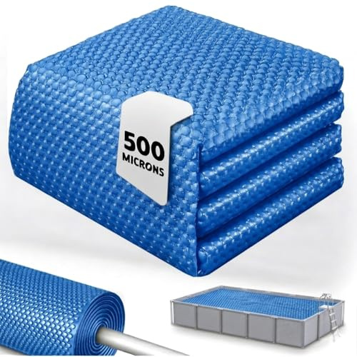 Bache a Bulle Piscine 8 x 4 m | Bâche à Bulle 500 microns | Ravigarden | Épaisse pour une Meilleure Isolation | Bache Bulles Rectangulaire 12 Tailles Disponibles | Bleu | (8 x 4 m)
