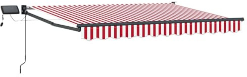 vidaXL Manuelle Gelenkarmmarkise mit LEDs 3 x 2,5 m, Eine Moderne, langlebige Sonnenschutz-Markise, manuell einziehbar, platzsparend mit LED-Beleuchtung für den Garten