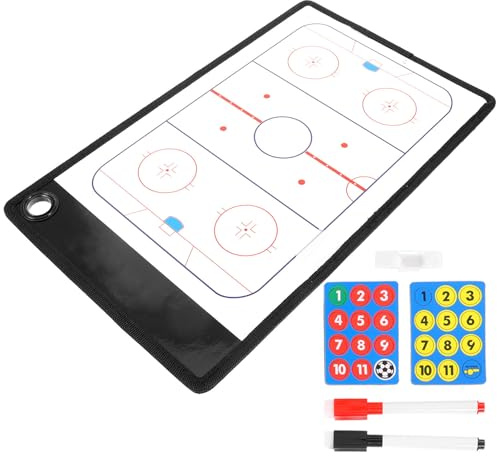 MAGICLULU Doppelseitiges Eishockey Taktiktafel aus Pvc mit Wiederverwendbarer Oberfläche und Marker Stift für Training und Spieleinsatz im Eishockey Sportzubehör