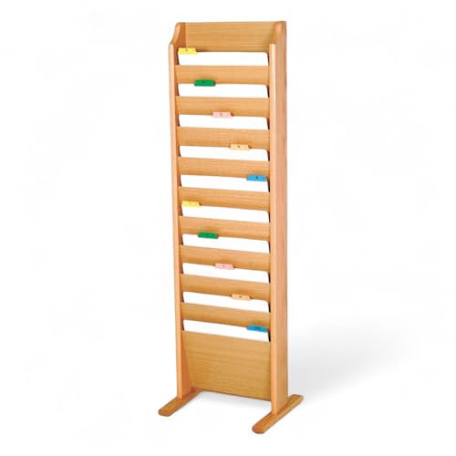 Wooden Mallet Freistehender Aktenordner mit 10 Fächern, Briefformat, Eiche hell