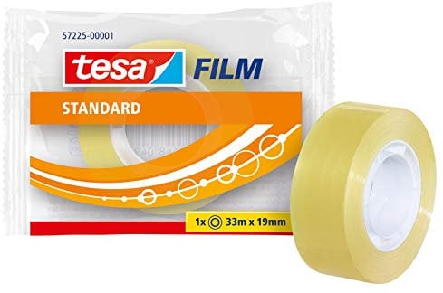 tesa tesafilm standard - Transparentes Multifunktions-Klebeband für Heim- Schul- und Büroanwendungen - 33 m x 19 mm