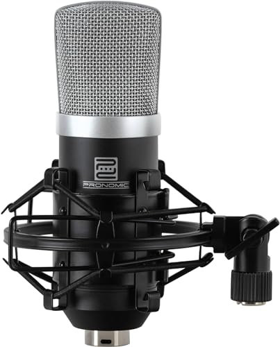 Pronomic CM-22 Studio Großmembranmikrofon XLR-Kondensatormikrofon (mit Mikrofonspinne, Etui, Windschutz, Reduziergewinde und Transportkoffer) schwarz