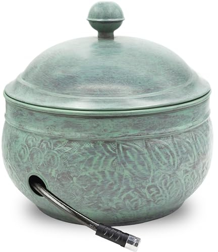 Good Directions 457-458 Key West Garden Hose Holder Pot, Blue Verde Finish, Large Capacity