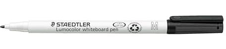 STAEDTLER 301-9 Lumocolor Whiteboardstift M-Spitze circa 1.0 mm, 10 Stück im Kartonetui, schwarz