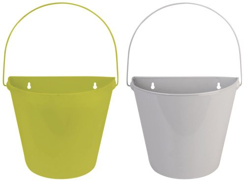 Esschert Design BL004 Halbeimer aus Zink 25 x 20 x 12 cm, Gelb