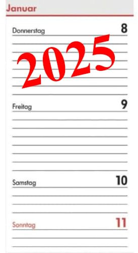 Ersatzkalendarium Mini 1W 2S BSB 02-0195 A8 66x106mm 5-loch