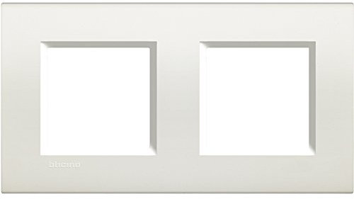 Legrand LNA4802M2BI Placa Cuadrada Livinglight, 2 x 2 Módulos, Blanco