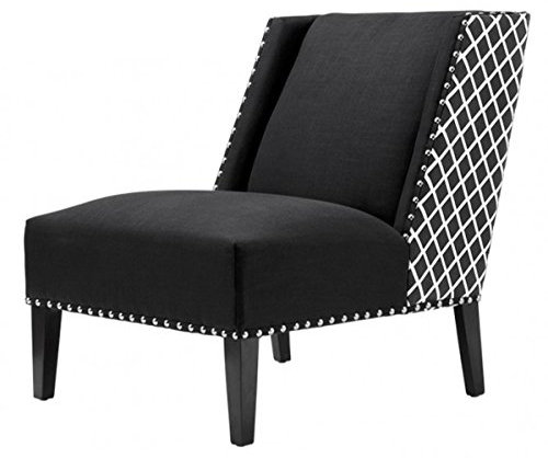 Casa Padrino Luxus Art Deco Sessel Schwarz/Weiß - Jugendstil Belle Epoche - Luxury Collection