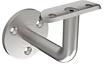 Sellon24® Edelstahl Handlaufhalter Handlaufträger Handlauf Wandhalter 42,4 Halterung Holz Treppe Handlauftraeger 3-Loch Befestigung Holzhandlauf Rohrhalter Geländerhalterung Geländer Rohr